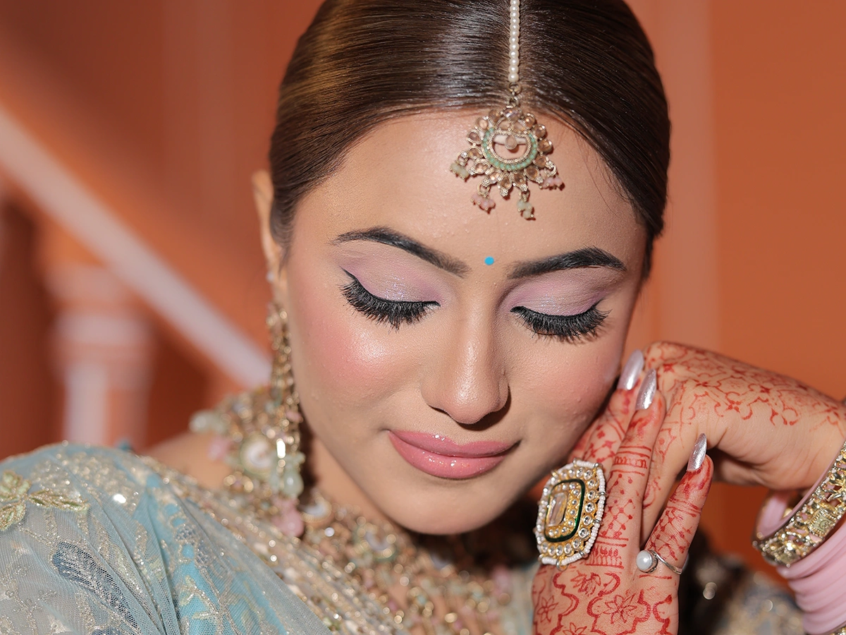 Soft and elegant engagement makeup for ring ceremonies